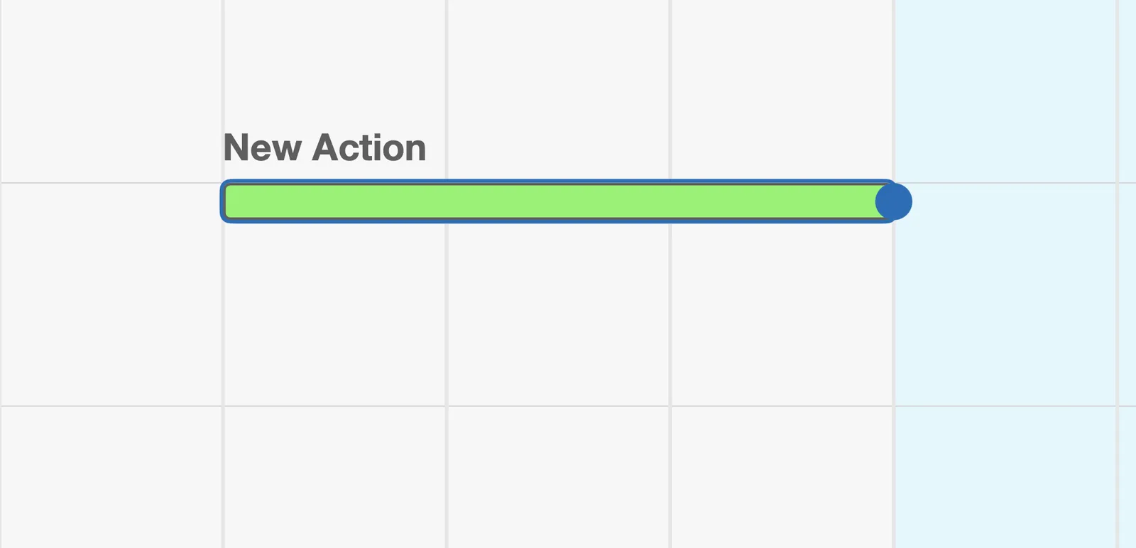 The three-day Action, now green for In Progress