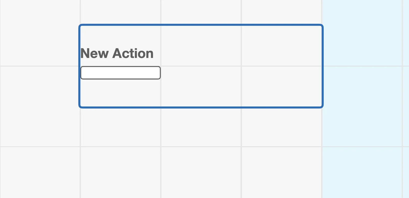 A new one-day Action named “New Action”, Pending