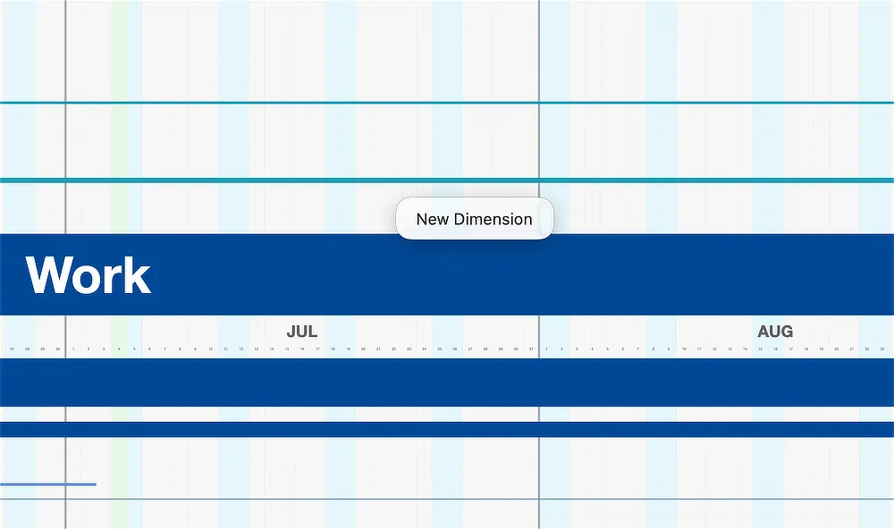 The open-canvas right-click menu, with New Dimension visible
